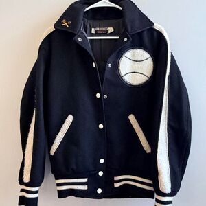 Rare True Vintage H.M. Goldsmith Old Town Maine Wool Varsity Jacket 60s